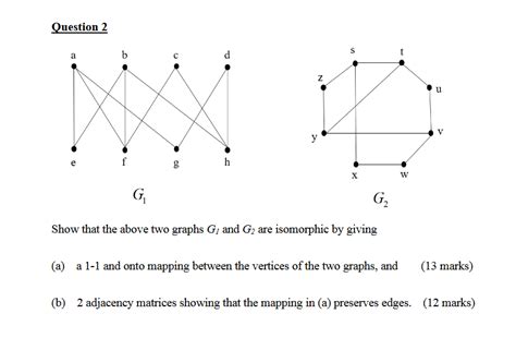 Question 2 Show That The Above Two Graphs Gand G2 Are