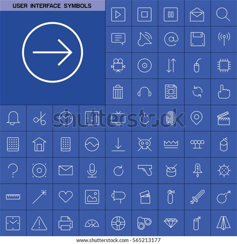Set User Interface Symbols Icons Contains Stock Vector Royalty Free