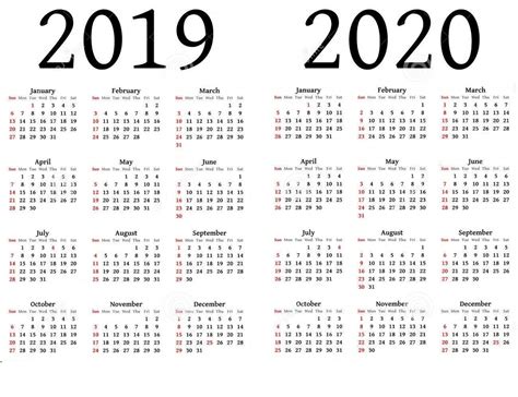 Printable Yearly Calendar 2019 And 2020 Printable Word Searches