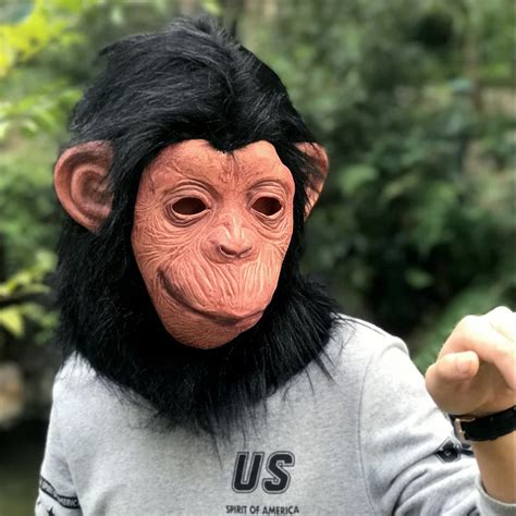 Newest Lifelike Monkey Orangutan Full Face Mask Halloween Ts Eco