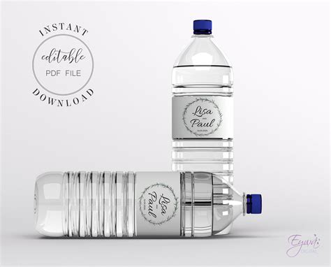 Editable flash card templates (sb5631). Greenery Water Bottle Label Template Wedding Water Labels ...