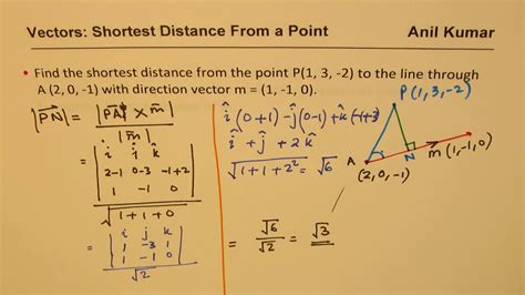Vectors Shortest Distance From Point To Plane With Cross Product Youtube