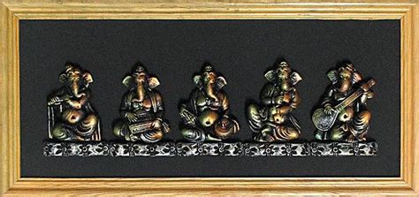 Terracotta Musician Ganesha Wall Hanging 9 X 19 X 1 Inches