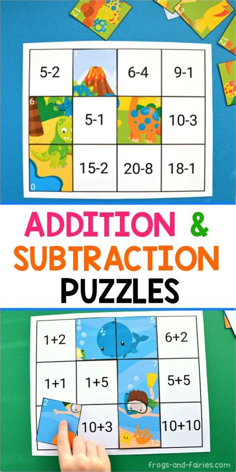 Addition And Subtraction To 20 Puzzles Subtraction Activities Math