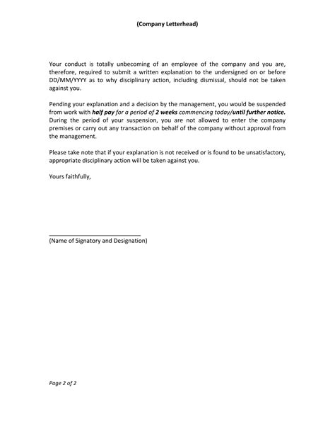Commitment Letter For Work Improvement Letter