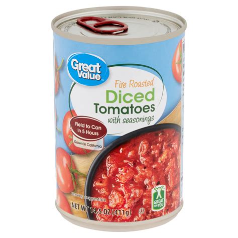 Great Value Fire Roasted Diced Tomatoes 145 Oz