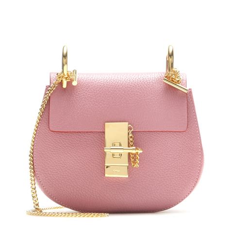 Chloé Drew Small Leather Shoulder Bag In Rose Pink Lyst