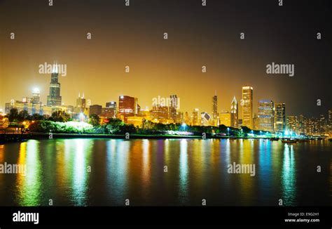 Chicago Downtown Cityscape Panorama Stock Photo Alamy