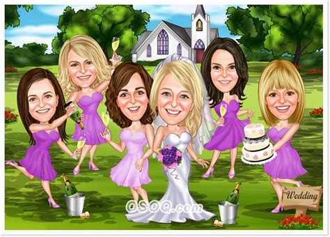 Wedding Party Caricatures Caricature Party Cartoon Creative Photography