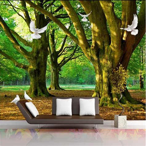Home Decor Photo Backdrops Wallpaper For Living Room Dove Tree Rattan