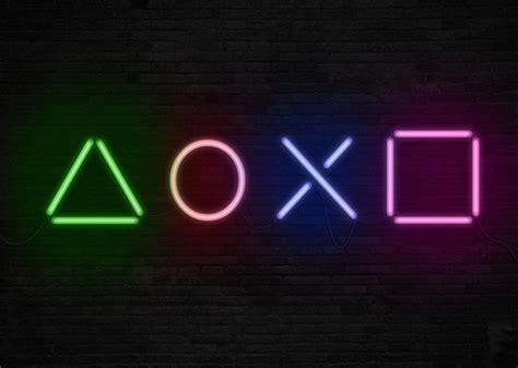 Buttons Neons Form Playstation Poster By Apo Displate In 2022