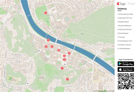 Salzburg Printable Tourist Map Sygic Travel