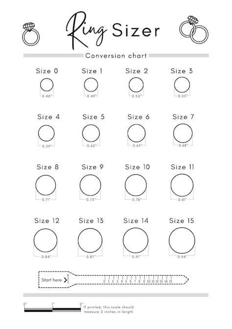 Ring Size Chart Actual Size Free Printable Paper