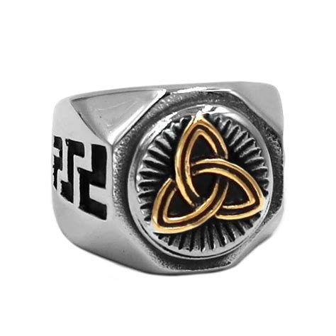 Gold Claddagh Irish Pattern Biker Ring 316l Stainless Steel Jewelry