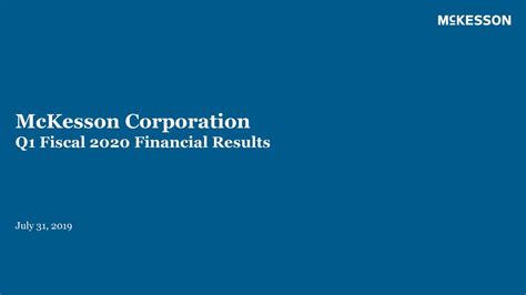 Mckesson Corporation 2020 Q1 Results Earnings Call Slides Nysemck