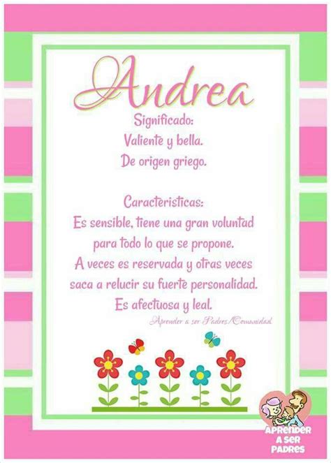 Andrea Significado Significados De Los Nombres Nombres De Niñas Nombres De Bebes