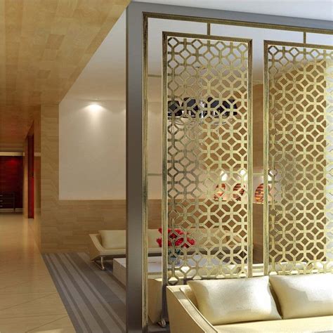 PVD gold hairline finish stainless steel room divider ...