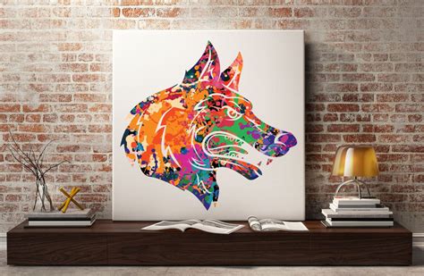 Wolf Print Wolf Poster Watercolor Animal Art By
