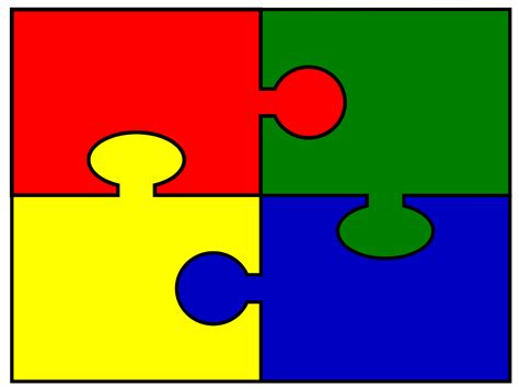 4 Piece Puzzle Clipart Clipart Best