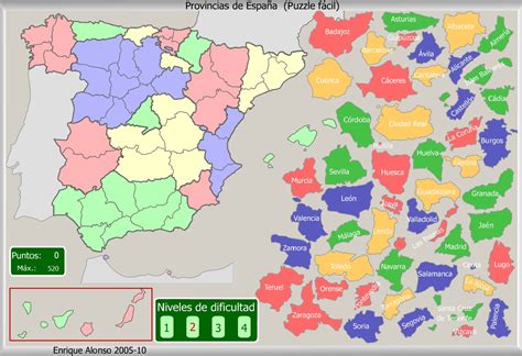 Mapa Interactivo De España Provincias De España Puzzle Fácil Enrique