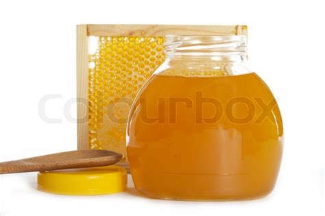 Bienenwabe Mit Natürlichem Honig In Stock Bild Colourbox