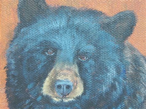 Black Bear Painting Original Small Black Bear Painting In Etsy Bear