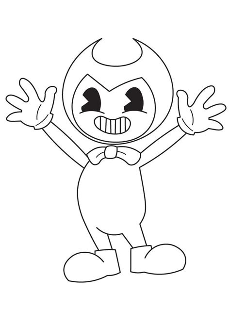 Free Printable Bendy Coloring Pages Pdf Coloringfolder