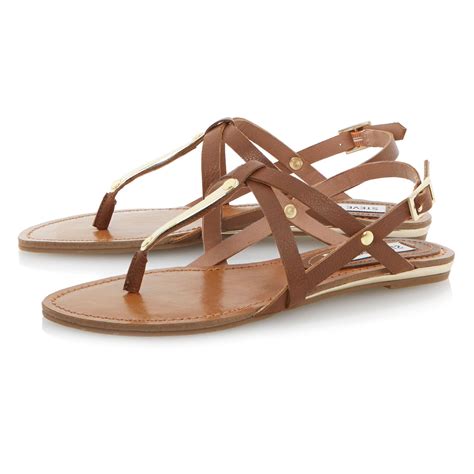 Steve Madden Junyaa Flat Sandals In Brown Lyst