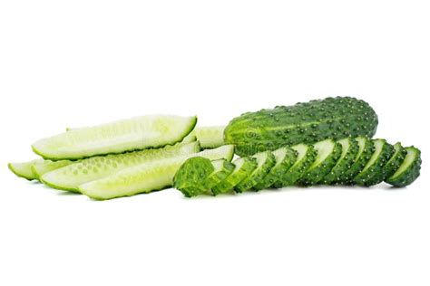 Whole And Sliced Cucumbers Stock Image Image Of Isolated 152223533