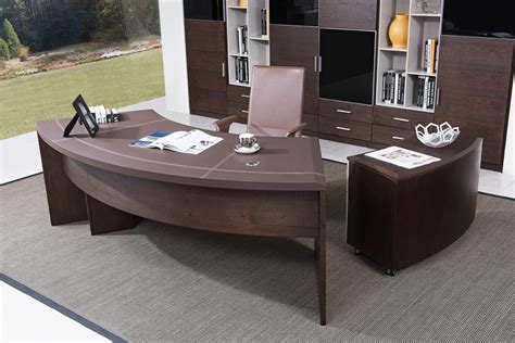 These tables come in a variety of materials and finishes to match your office and improve your working environment. Modern Executive Office Desk with Cabinet in Oak Wood Houston Texas VIG-Highland