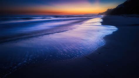 2560x1440 Silent Beach Wave Sunset 4k 1440p Resolution Hd