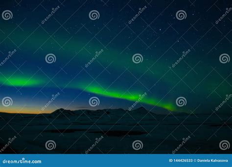 Auroranorthern Lights Dancing On The Sky Iceland Stock Image Image