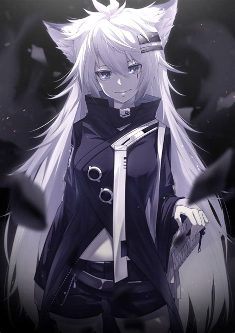 Anime Wolf Girl With White Hair