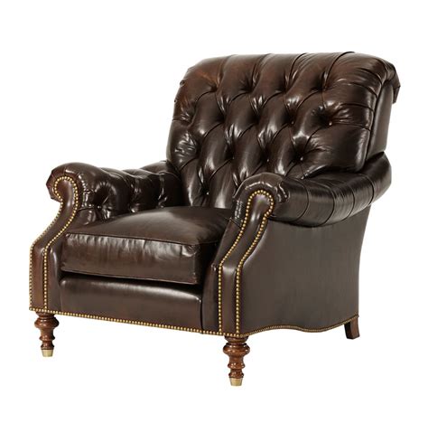 The dome seat is fully sprung for maximum comfort. Leather Upholstered Chesterfield Club Chair | Brown ...