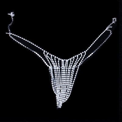 Sexy Crystal Belly Jewelry Panties Chain Waist Beach Rhinestone Thong