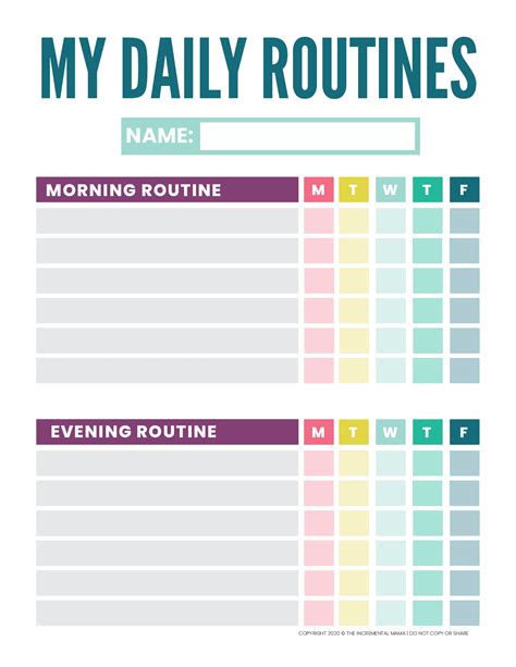 Free Printable Routine Charts Ad Buy Routine Chart At Amazonprintable