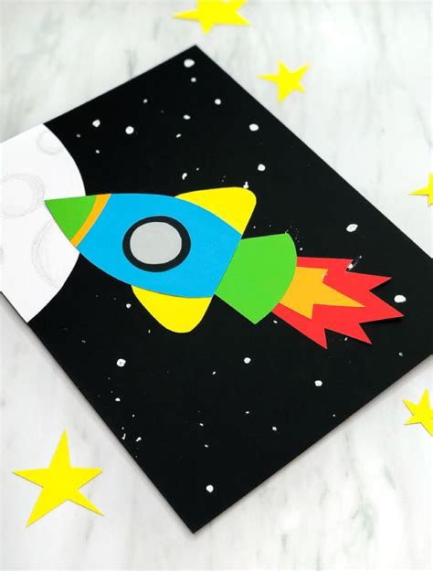 Simple And Fun Rocket Craft For Kids Free Template Space Crafts For