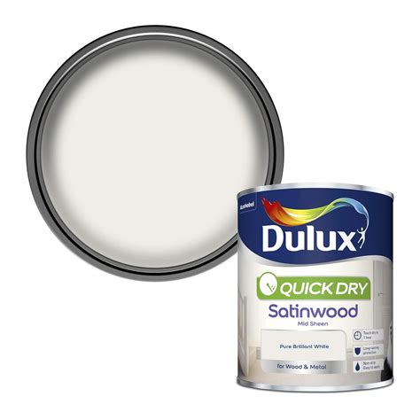 Buy Dulux Quick Dry Satinwood Paint For Wood And Metal Pure Brilliant