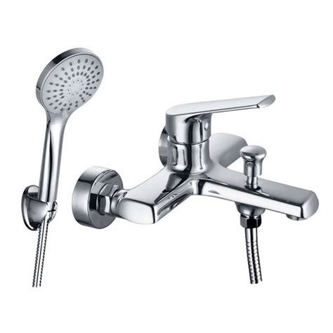Montana Wall Mounted Bath Mixer With Hand Shower Chrome Plated Dzr