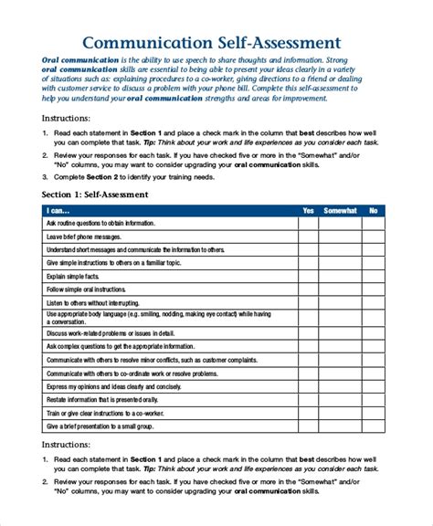 free 10 sample self evaluation templates in pdf ms word