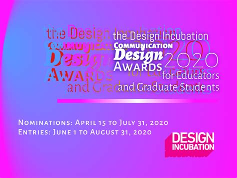 Cfp The 2020 Design Incubation Communication Design Awards Design