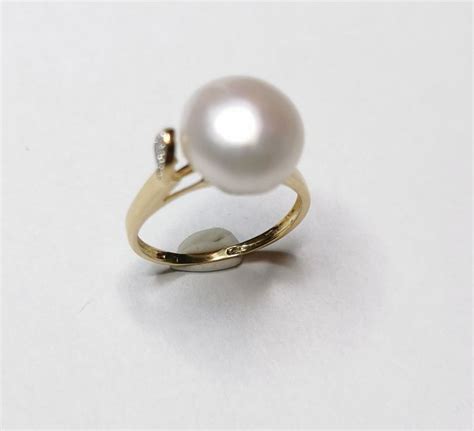 Kt Freshwater Pearls Gold Ring Diamonds Pearls Catawiki