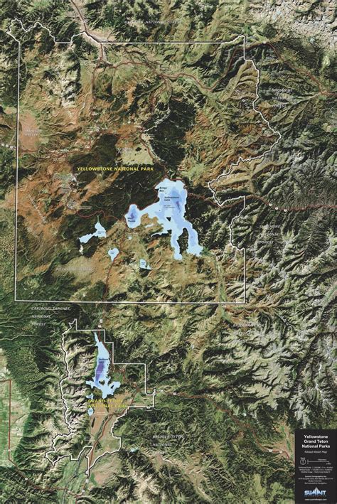 Yellowtone And Grand Teton National Park Map Summit Maps