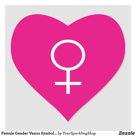 Female Gender Venus Symbol Heart Shape Sticker In 2021