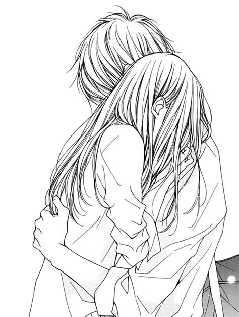 Anime Boy Hugging Girl Drawing Hug Cute Manga Casais Casal Tumblr