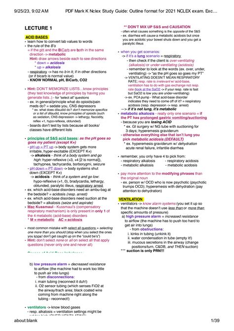 SOLUTION: Pdf mark k nclex study guide outline format for 2021 nclex