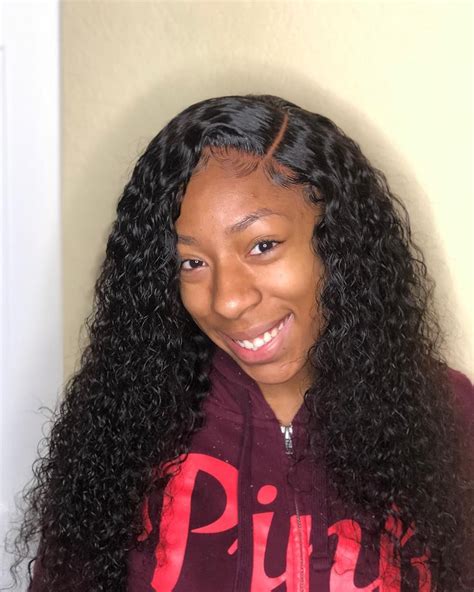 Curly Hair Sew In Side Part