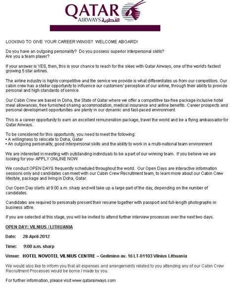 State the reason for writing the letter and where you saw the advert. cover letter example for emirates cabin crew templates ...