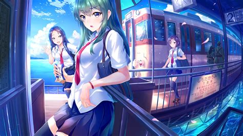 Subway Girls Anime 4k Wallpaper Imagenes De Anime 4k 2048x1152