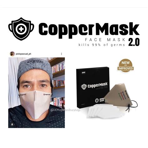 Copper Mask 20 New And Improved Antimicrobial Face Mask Shopee Philippines